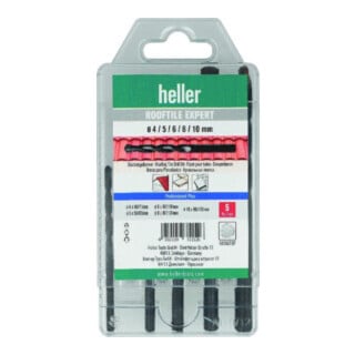 Heller Tools Rooftile Expert Dachziegelbohrer, ROTASTOP, 5tlg. Set Ø 4-10mm Rotastop