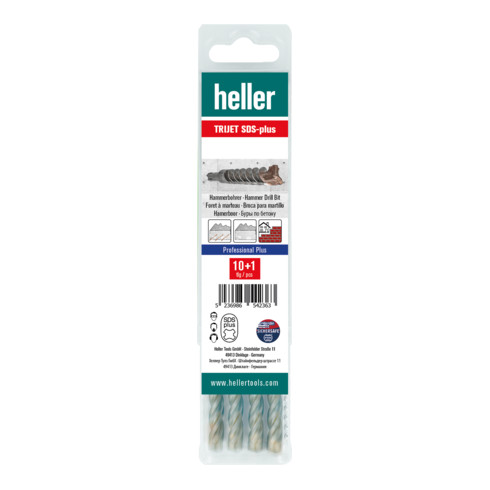 Heller Tools Trijet SDS-plus Hammerbohrer, Ø 10 x 150/210 mm, 10 + 1!