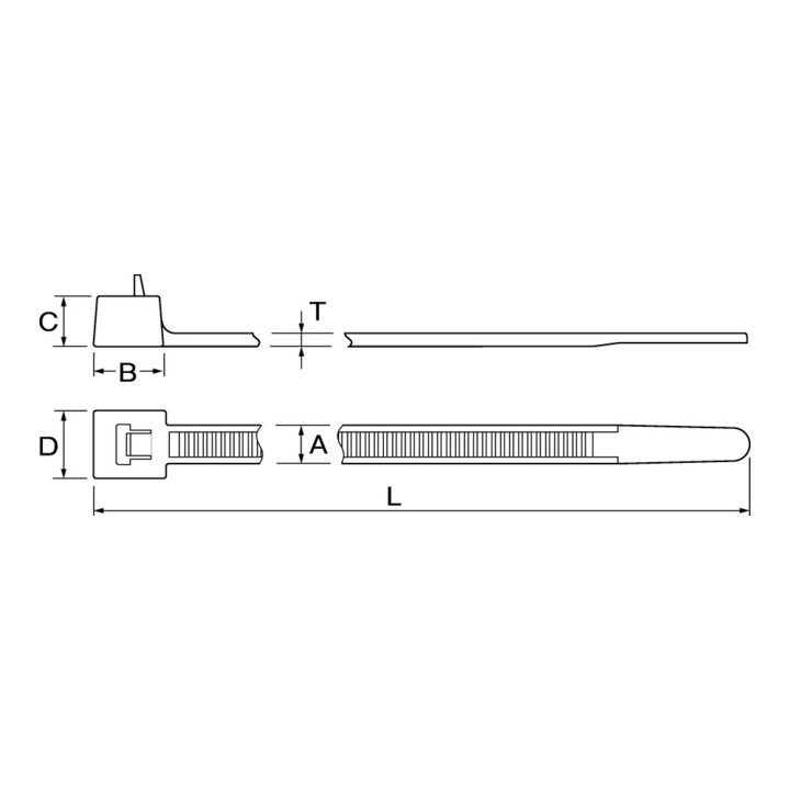 Hellermann Tyton Collier de serrage 4,8 x 300 mm noir RELK2I-N66-BK