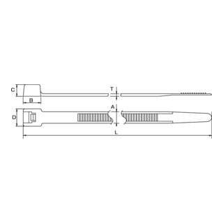 Hellermann Tyton Kabelbinder 8,8 x 540 natur T150M-N66-NA-Q1