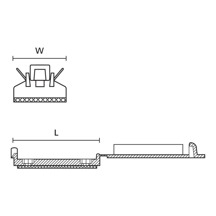 Hellermann Tyton Support de câble ruban plat FKH50A-HIR-BK-C1 56,5 mm noir