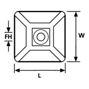 HellermannTyton Befestigungssockel MB4CA/S/-N66-NA-C1-2