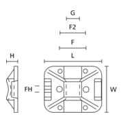 HellermannTyton Befestigungssockel TY8G1S-N66-NA-2