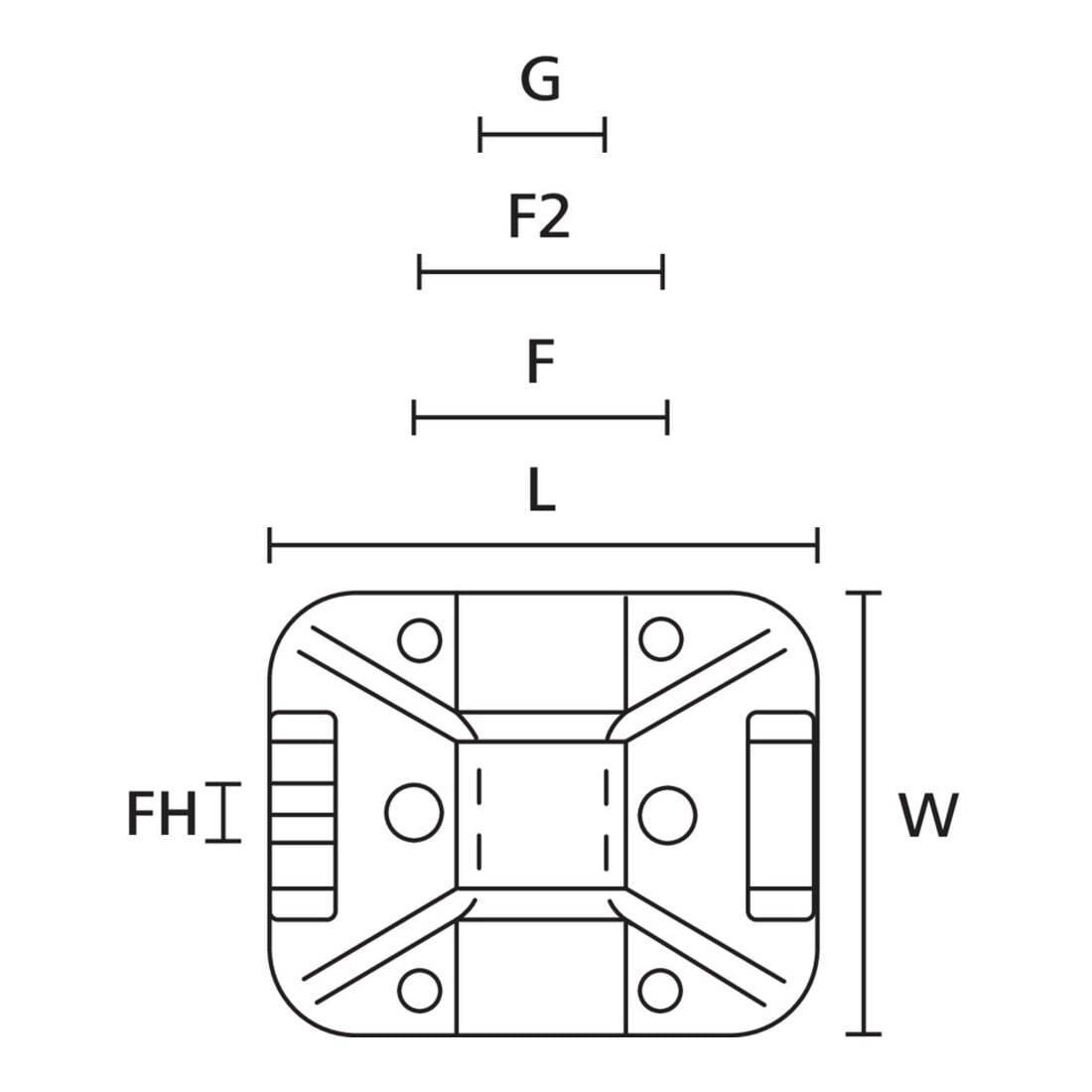 HellermannTyton Befestigungssockel TY8G1S-N66-NA
