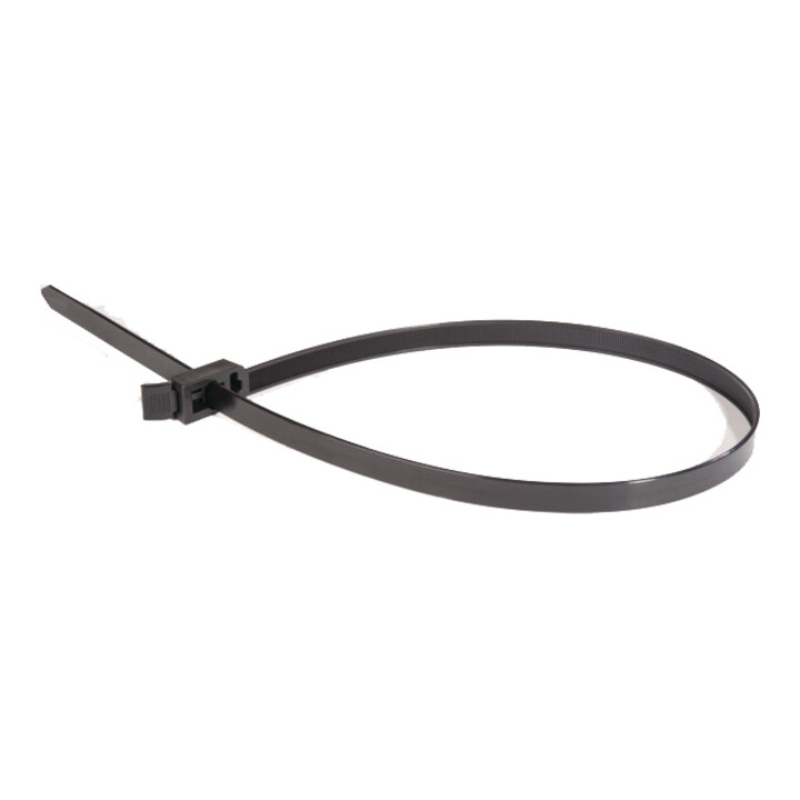HellermannTyton Colliers de serrage réutilisables Speedy Tie ThekenBox SPEEDYTIE-HIRS-BK-V1
