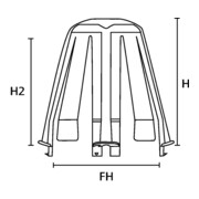 HellermannTyton Entretoise de plafond noire, PA66GF15 BK 10 SpotClipII 148-00098-5