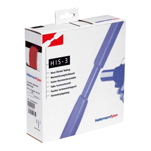 HellermannTyton Gaine thermorétractable HIS-3-18/6-POX-RD rouge
