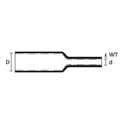 HellermannTyton Gaine thermorétractable noire 3=1 L=5m HISA-6/2-POX-BK-2