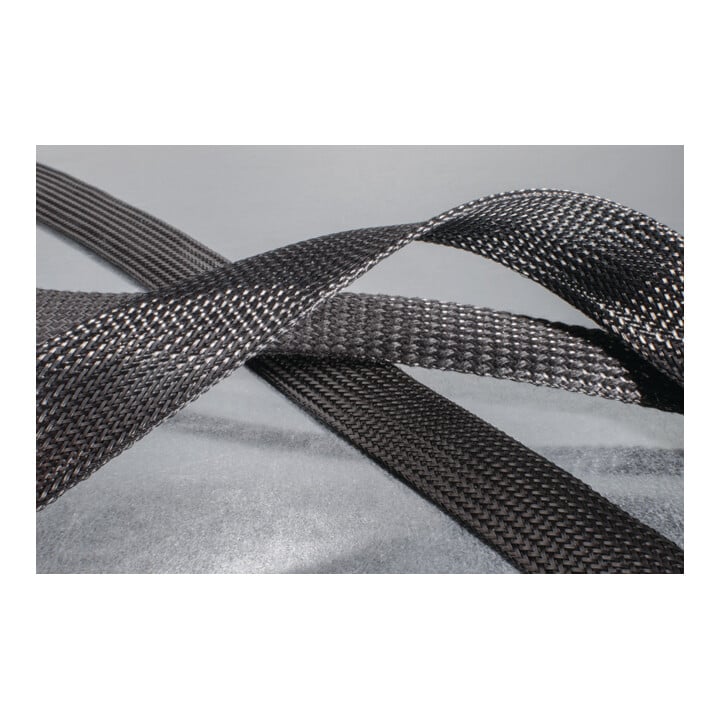 HellermannTyton Gaine tressée polyester noire 10 m HLB15 BK