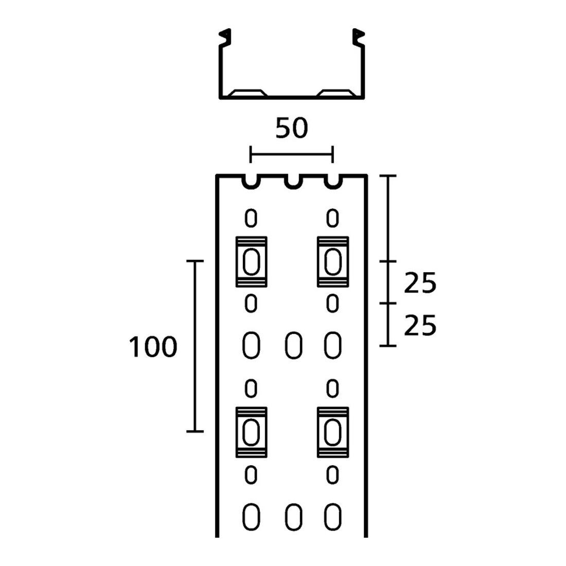 HellermannTyton Goulotte de câblage 60x80 mm, 2 m PVC HTWD-PN-60X80