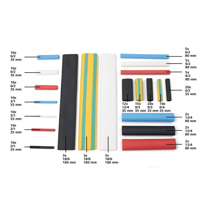 HellermannTyton Kit de gaines thermorétractables ShrinKit 321 u-Basic 380-03005