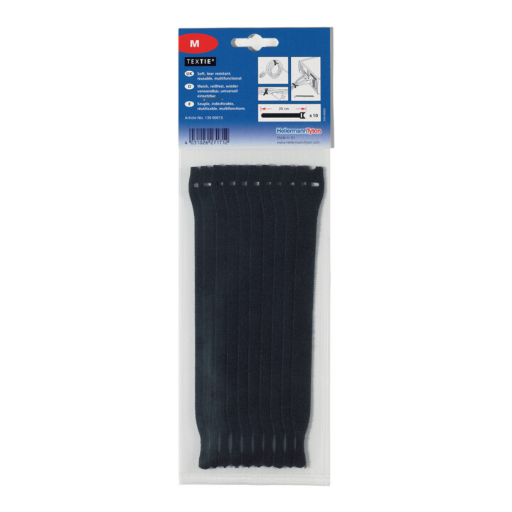 HELLERMANNTYTON Klettbinder TEXTIE-Set, 10-teilig, Typ: BL