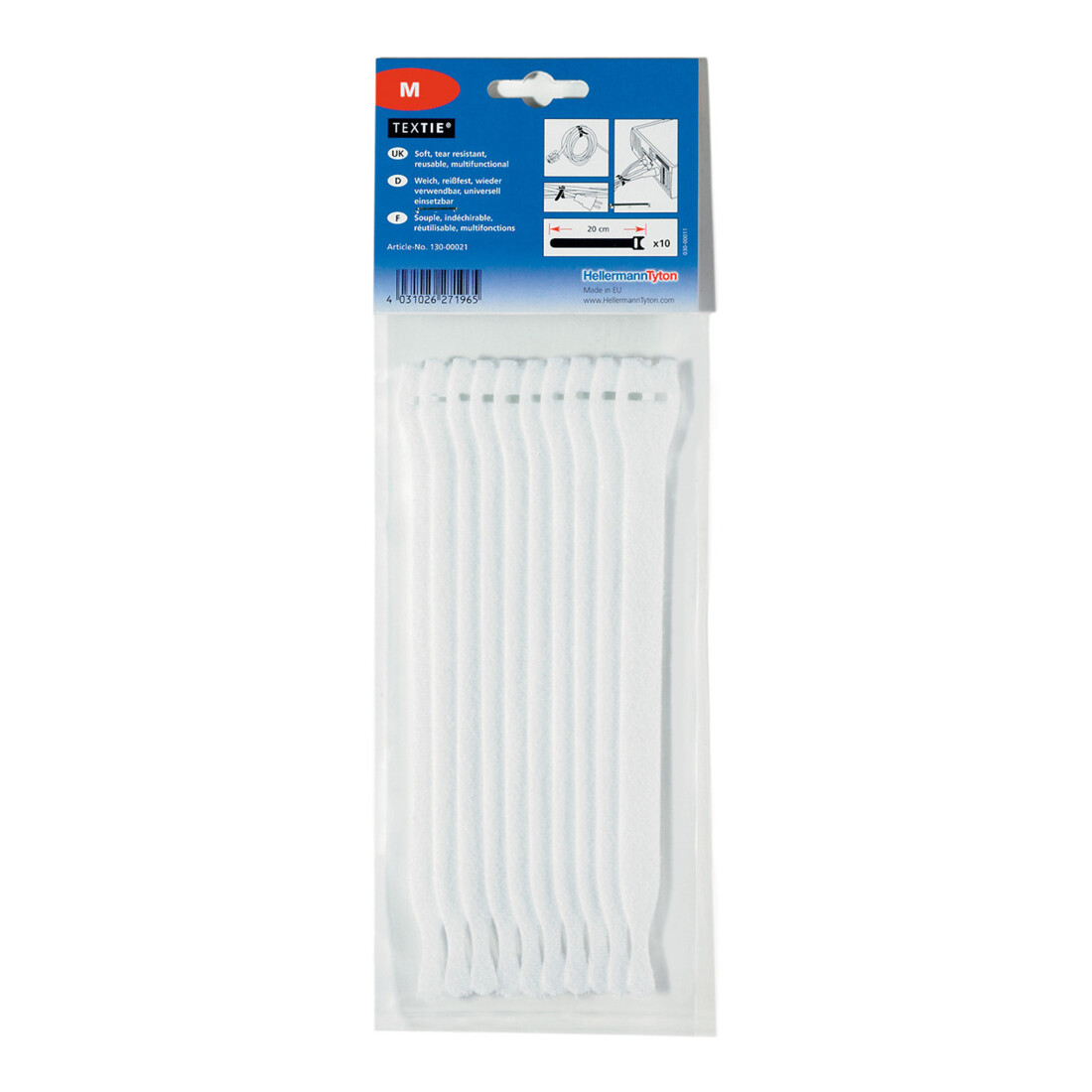 HELLERMANNTYTON Klittenbandbinder TEXTIE-set, 10-dlg., type W