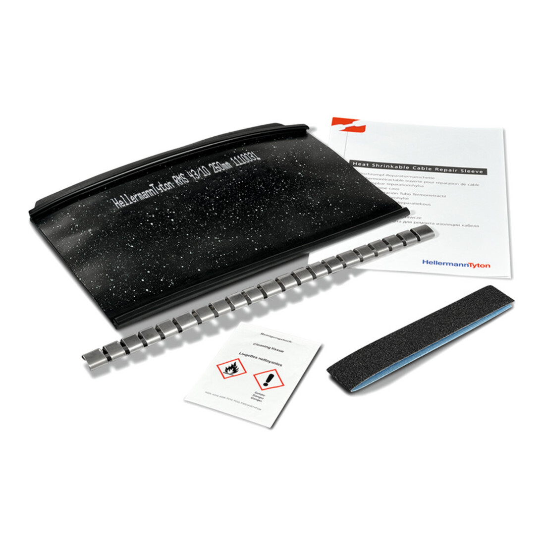 HellermannTyton Manchon de réparation noir RMS 43-10 500