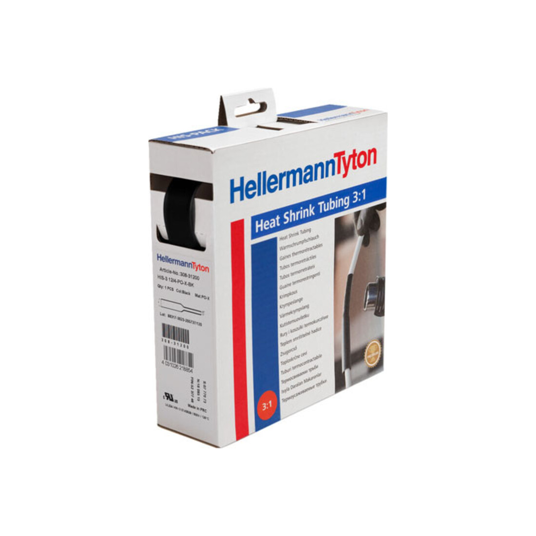 HellermannTyton Manchon thermorétractable 3:1 5m noir HIS-3-6/2-POX-BK