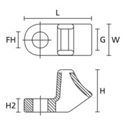 HellermannTyton Œillets de fixation CL8-N66-NA-2