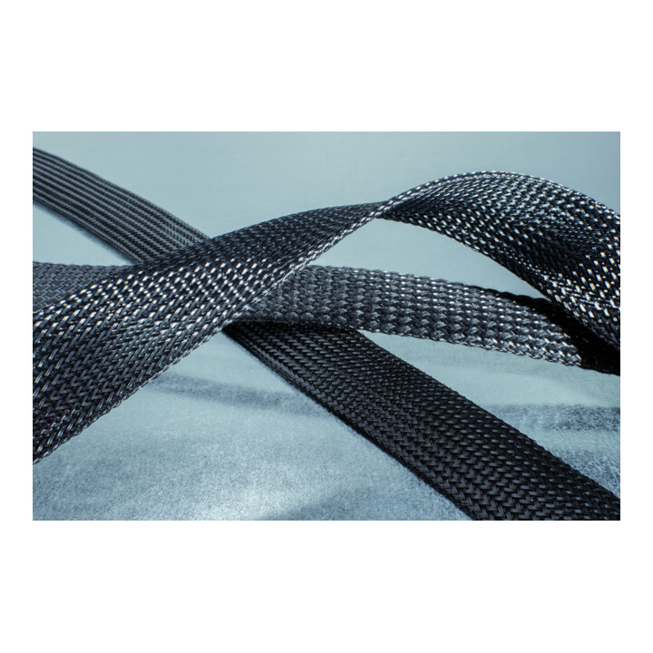 HellermannTyton Polyester-Geflechtschlauch schwarz 10m HLB25 BK