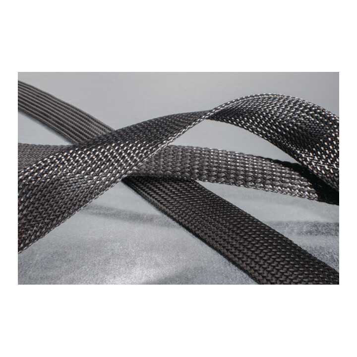 HellermannTyton Polyester-Geflechtschlauch schwarz 10m HLB25 BK