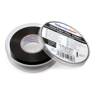 HellermannTyton Premium PVC-Isolierband 19mmx20m, schwarz FLEX1000+19x20 BK