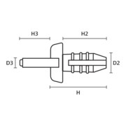 HellermannTyton Rivet à expansion 6,0-6,4 mm PA6 orange HTWD-R6-4