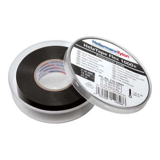 HellermannTyton Ruban isolant PVC Premium 19 mm x 20 m, noir FLEX1000+19x20 BK