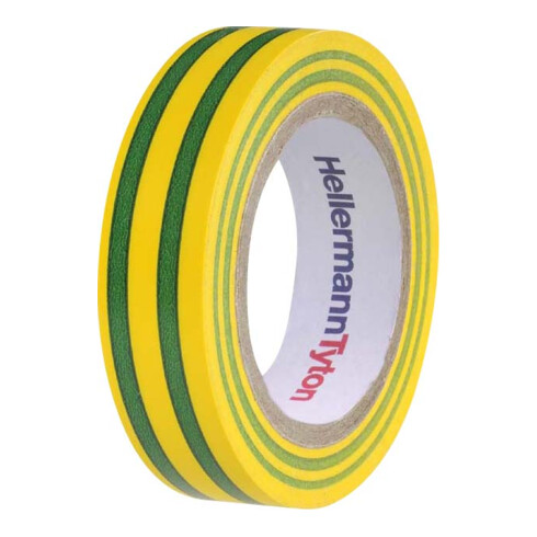 HellermannTyton Ruban isolant PVC vert-jaune Flex 15GNYE15x10m