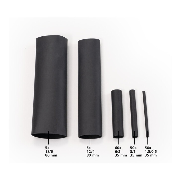 HellermannTyton Set de gaines thermorétractables 321 Basic-PO-X-BK ShrinKit#380-03001