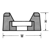 HellermannTyton Socle de fixation 21, 8x15mm CTM3 PA66 BK 100-2