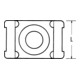 HellermannTyton Socle de fixation 21, 8x15mm CTM3 PA66 BK 100
