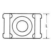 HellermannTyton Socle de fixation 21, 8x15mm CTM3 PA66 BK 100-5