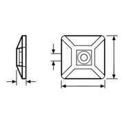 HellermannTyton Socle de fixation MB4CA-N66-NA-C1-2
