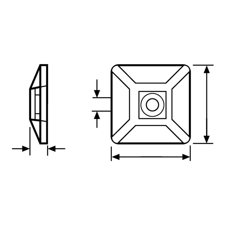 HellermannTyton Socle de fixation MB4CA-N66-NA-C1