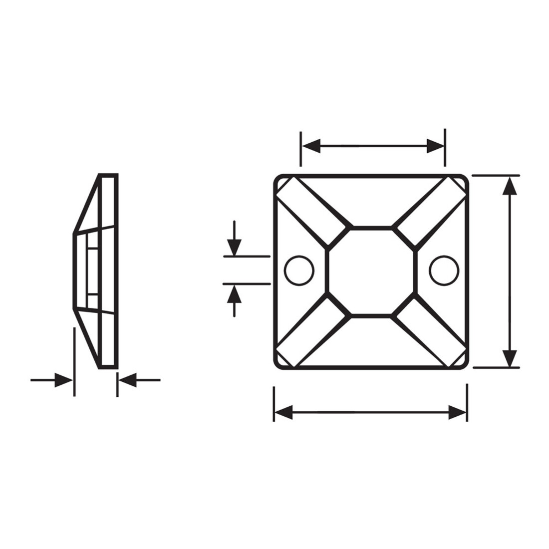 HellermannTyton Socle de fixation MB4CA-N66-NA-C1