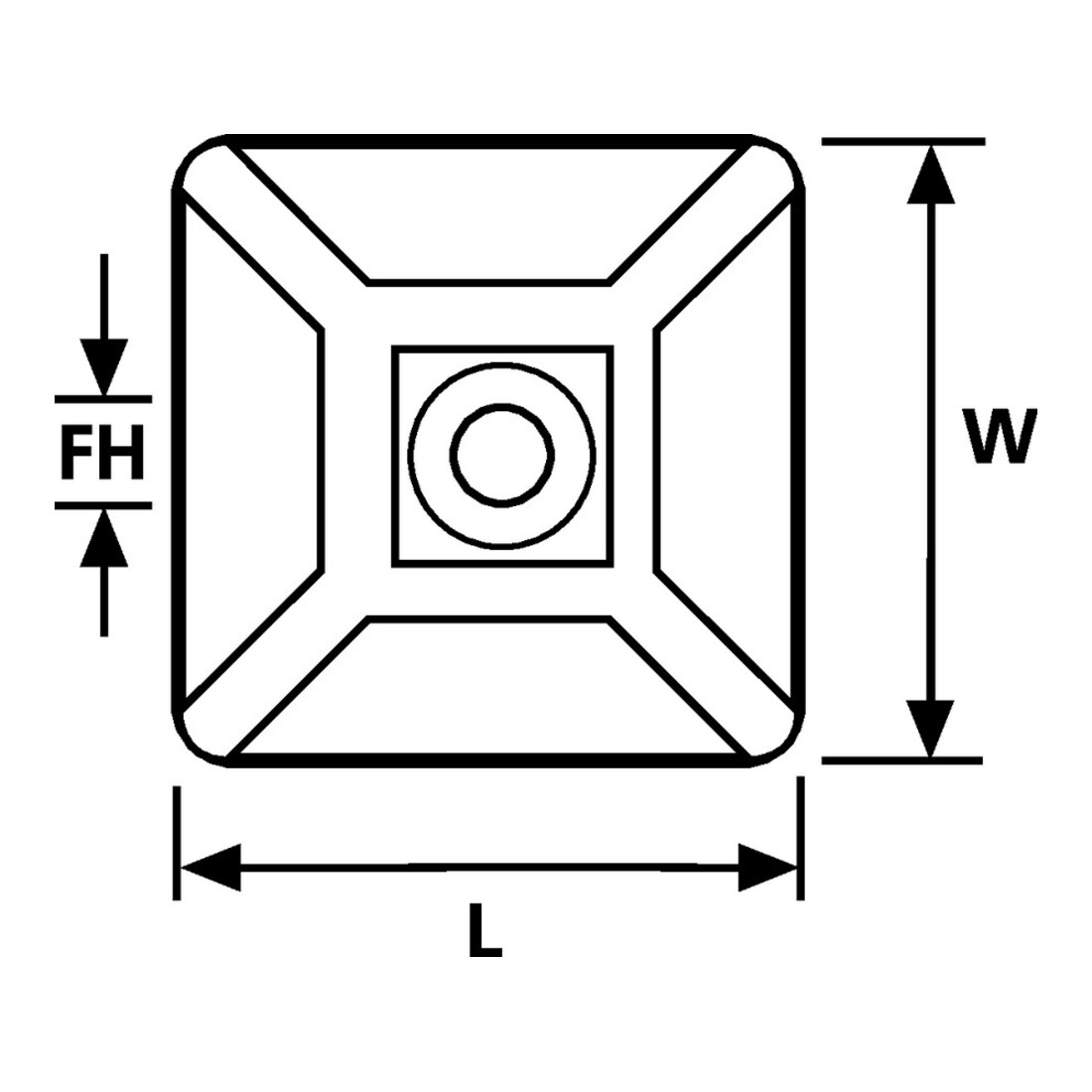 HellermannTyton Socle de fixation MB4CA-N66-NA-C1