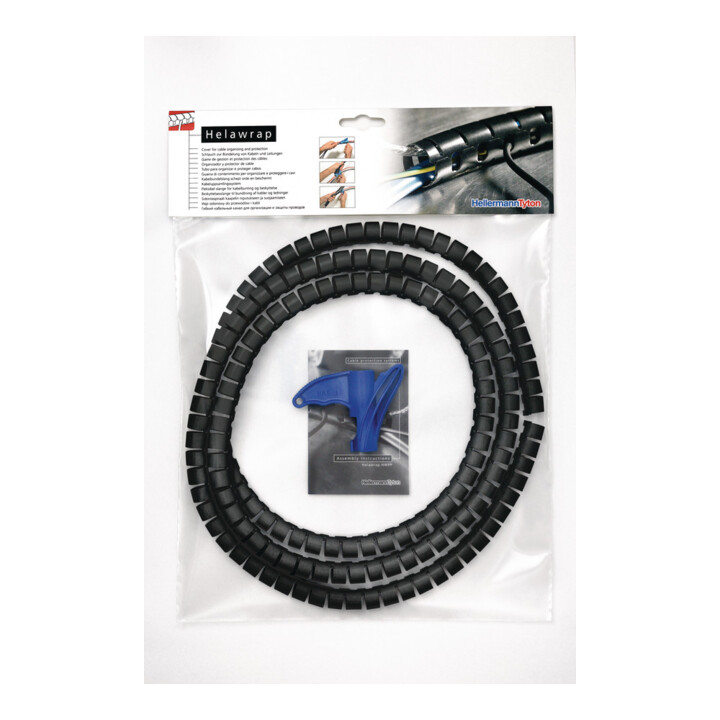 HellermannTyton Spiralschlauch +Werkzeug schwarz HWPP16L2 BK+WZ(VE2m)