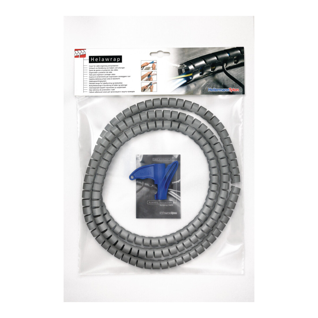 HellermannTyton Spiralschlauch +Werkzeug silber HWPP16L2 SR+WZ(VE2m)