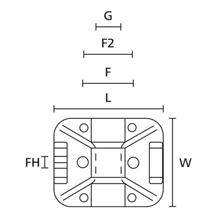 HellermannTyton Support adhésif TY8G1S-W-C1