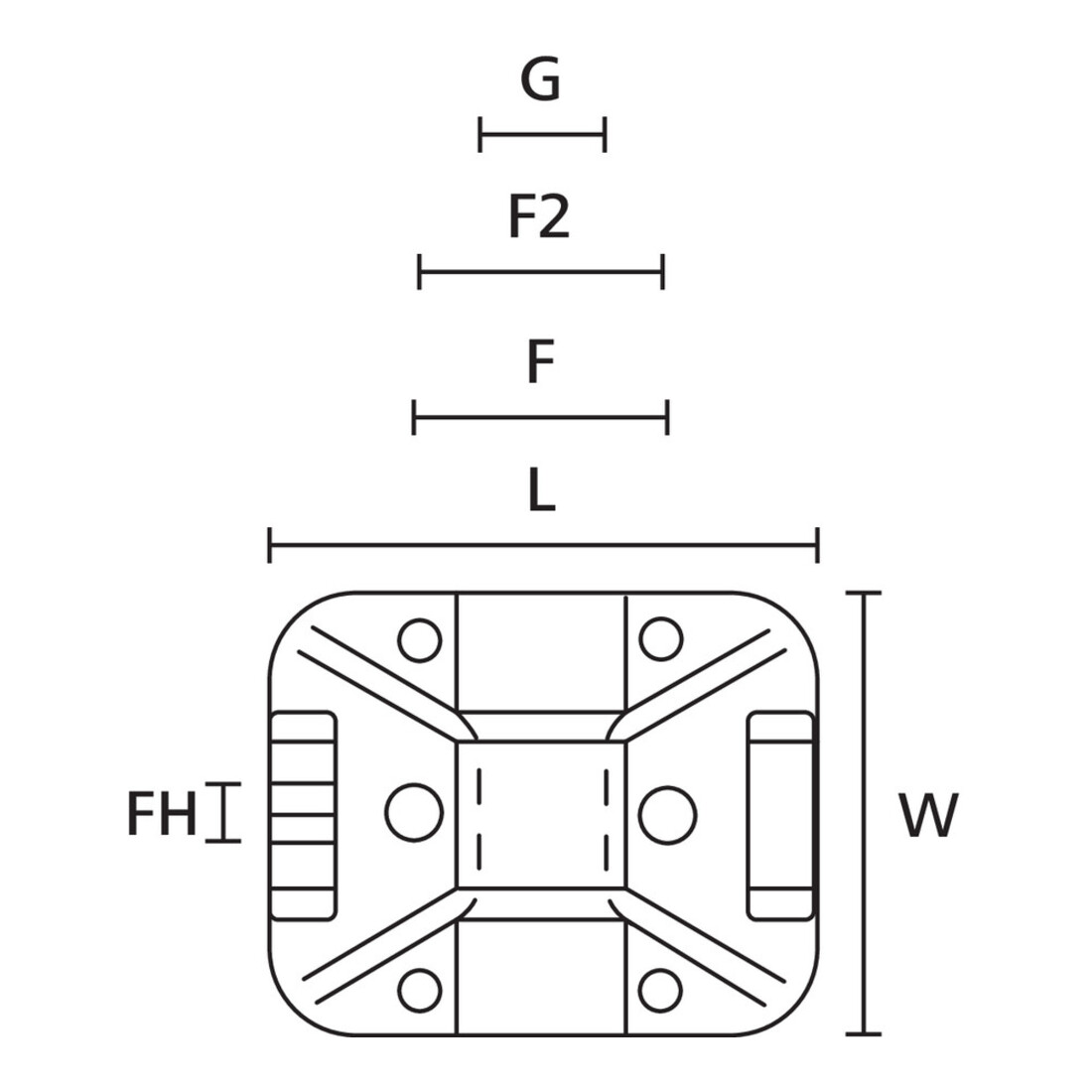 HellermannTyton Support adhésif TY8G1S-W-C1