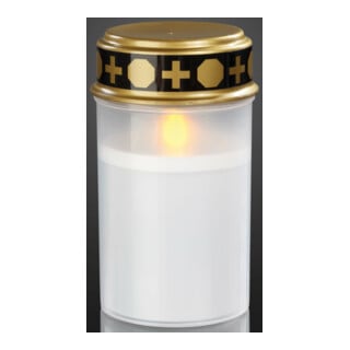Hellum Grablicht 522860 weiß LED gelb Timer