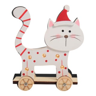Hellum LED-Holzkatze stehend 524192