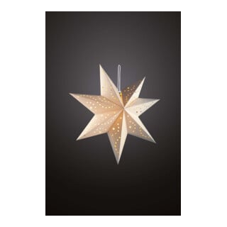 Hellum LED-Papierstern 60cm weiß warm-weiß mit Fernbedienung