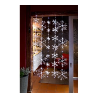 Hellum Rideau LED flocons de neige H 1,5 m 75 LED blanc chaud