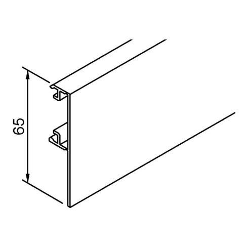 HELM Cache-clips 40 mm, 2100 mm argenté