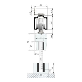 HELM Cache pour profilé de guidage aluminium anodisé argenté