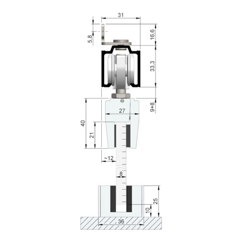 HELM Cache pour profilé de guidage aluminium anodisé argenté