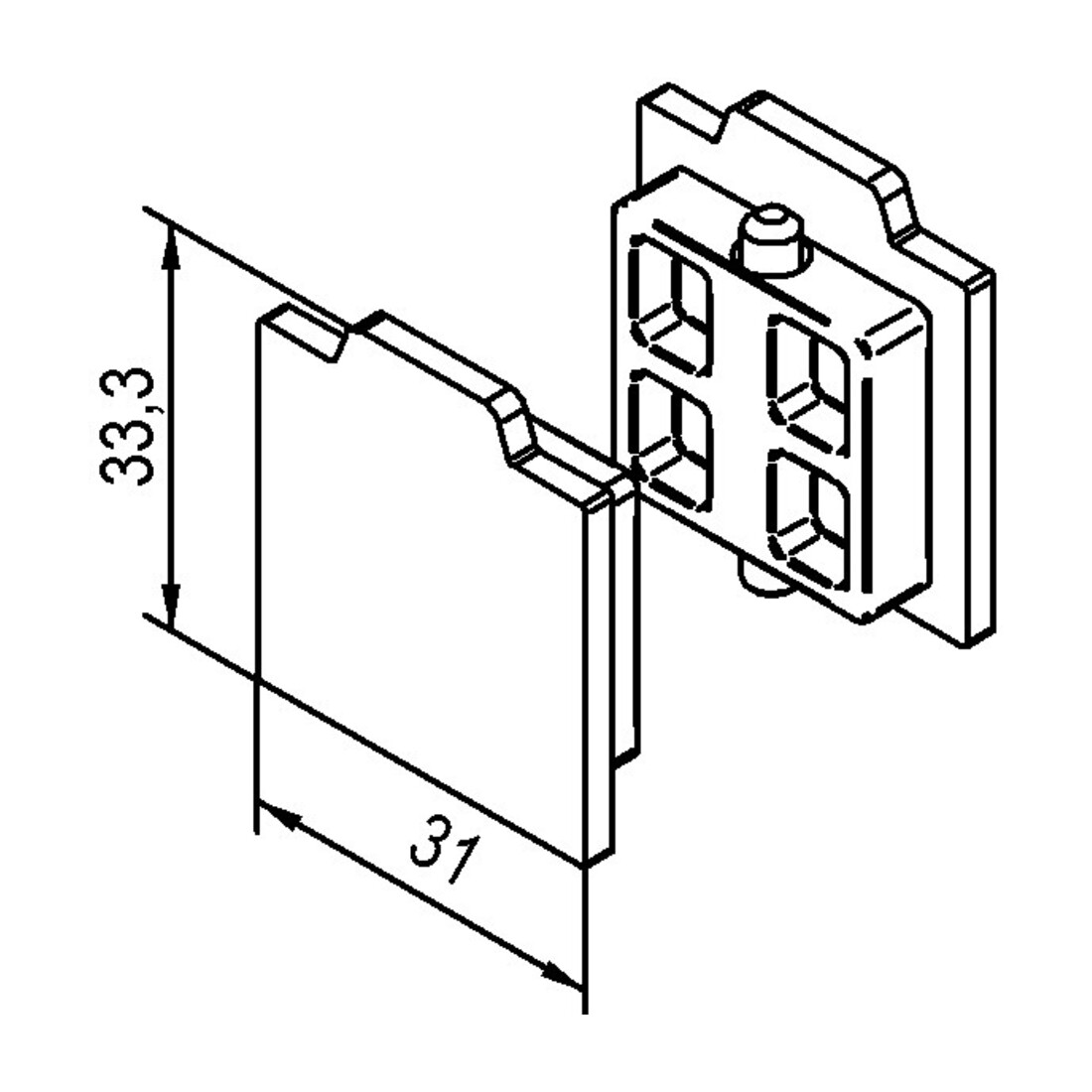 HELM Cache pour profilé de guidage aluminium anodisé argenté