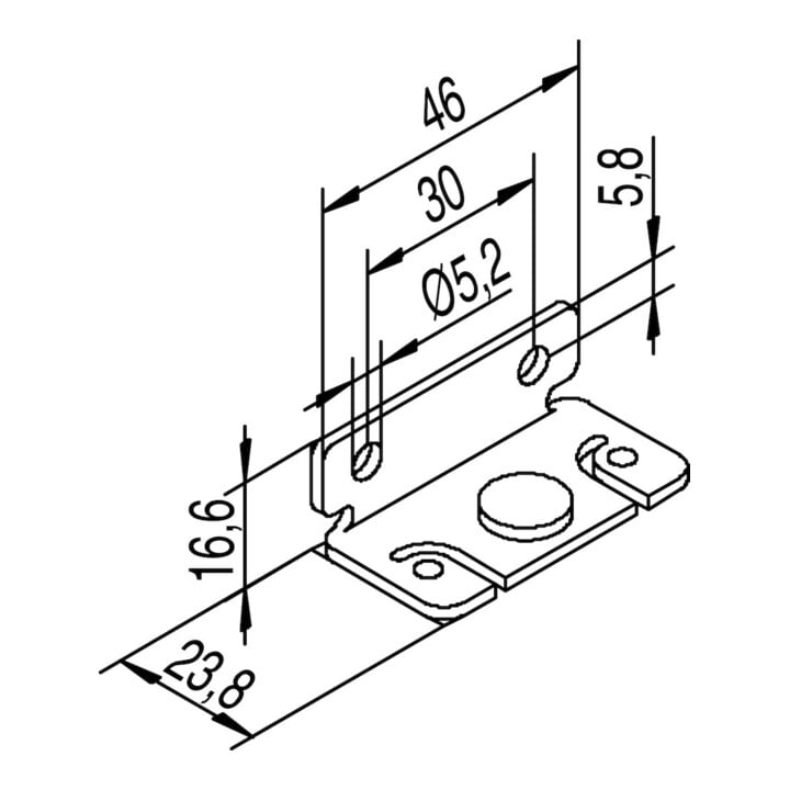 HELM Garniture d'angle murale 61/01 pour fixation rail de guidage, acier galvanisé