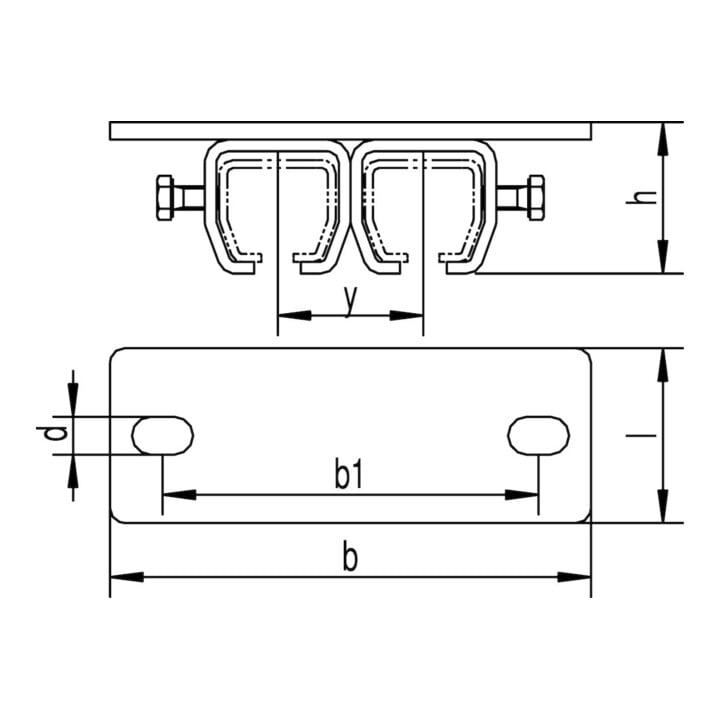 HELM Manchon de recouvrement coulissant 402 D pour rails, acier 400