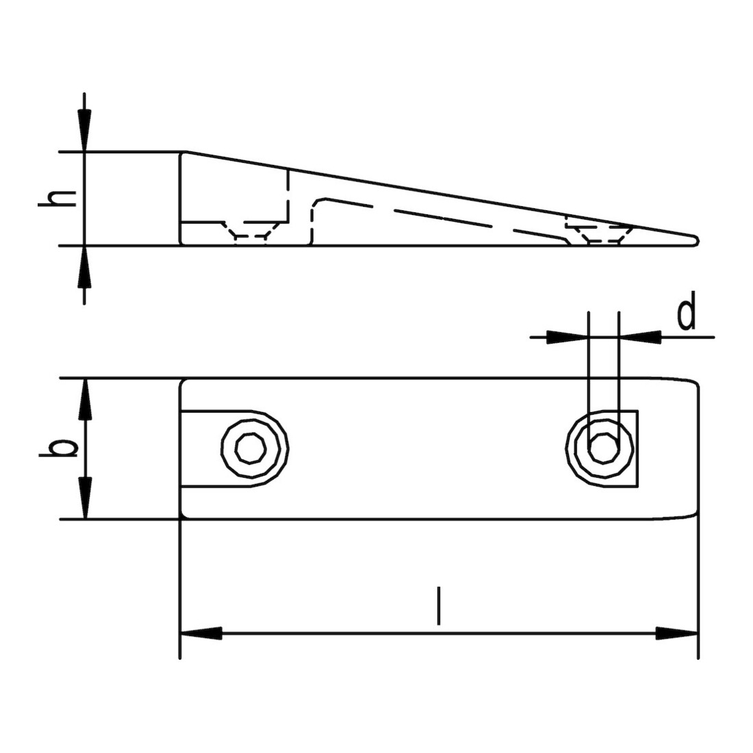 HELM Pièce de pression coulissante 555 L 120mm, l 40mm, h 25mm plastique