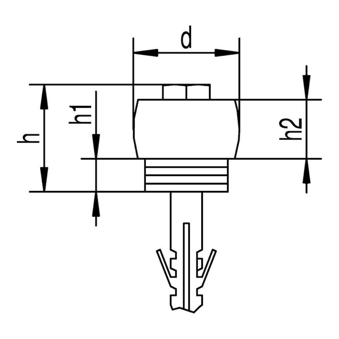 HELM Rouleau de pression coulissant 459 DÜ, diamètre 38,5 mm, plastique